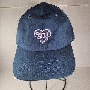 Adidas Blue Women Embroidered Heart Logo Adjustable Golf Hat One Size